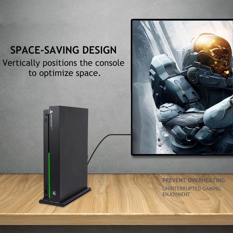 FASTSNAIL حامل تبريد عمودي FASTSNAIL متوافق مع Xbox One X، حامل مروحة تبريد متوافق مع Xbox One X مع 3 منافذ USB وشريط ضوء (متوافق فقط مع Xbox One X) - Image 5